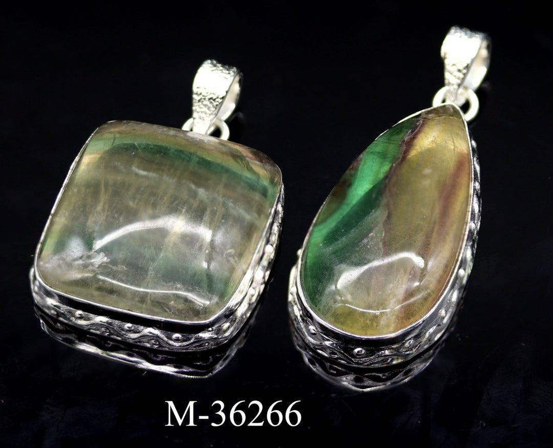 M - 36266 - 925 Sterling Silver Rainbow Fluorite Jewelry / 26.7gCrystal River Gems