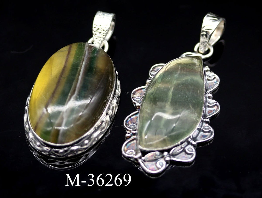 M-36269 - 925 Sterling Silver Rainbow Fluorite Jewelry / 22.1g