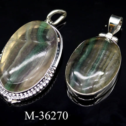 M-36270 - 925 Sterling Silver Rainbow Fluorite Jewelry / 20.3g - Crystal River Gems