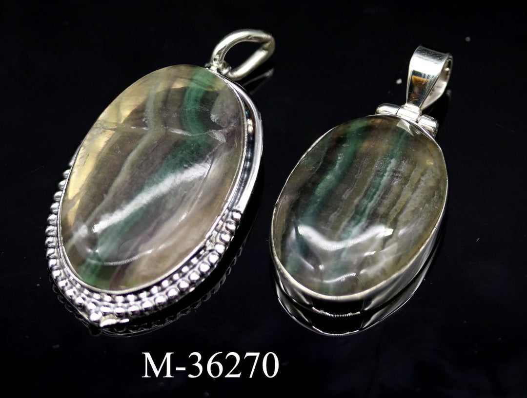 M-36270 - 925 Sterling Silver Rainbow Fluorite Jewelry / 20.3g