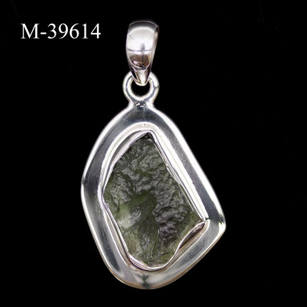 M-39614 - Moldavite 925 Sterling Silver Pendant