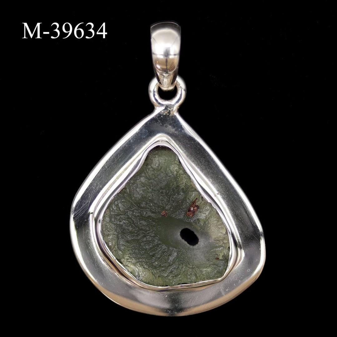 M-39634 - Moldavite 925 Sterling Silver Pendant