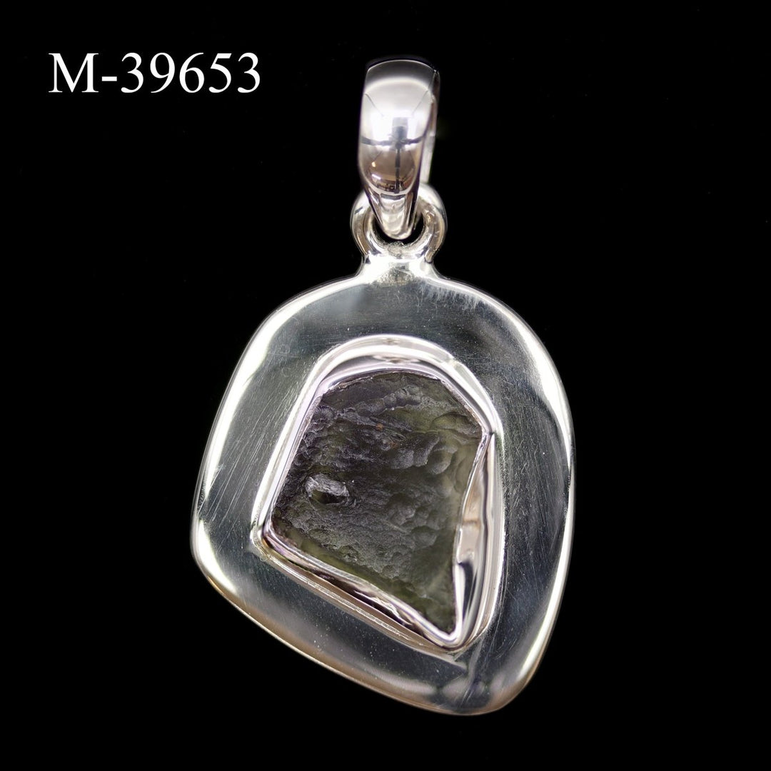 M-39653 - Moldavite 925 Sterling Silver Pendant