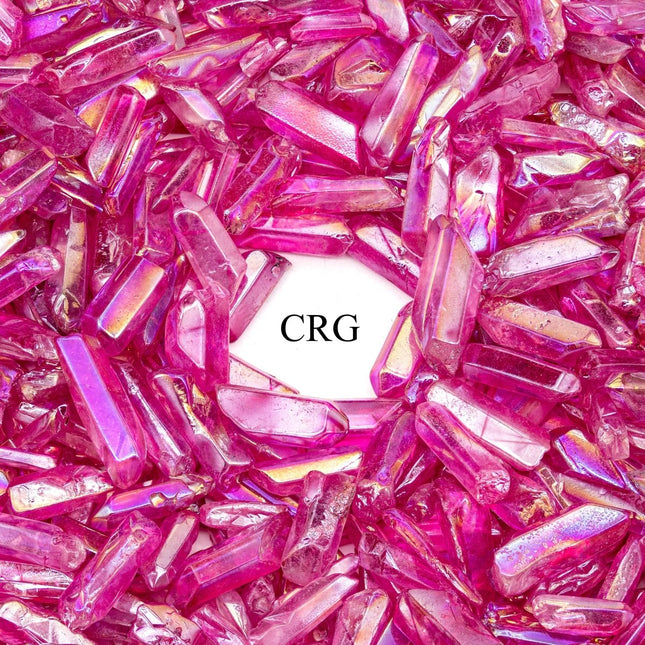Magenta Aura Quartz Points (1 Pound) Size 1 to 2 Inches Small Polished Faceted Crystal Points