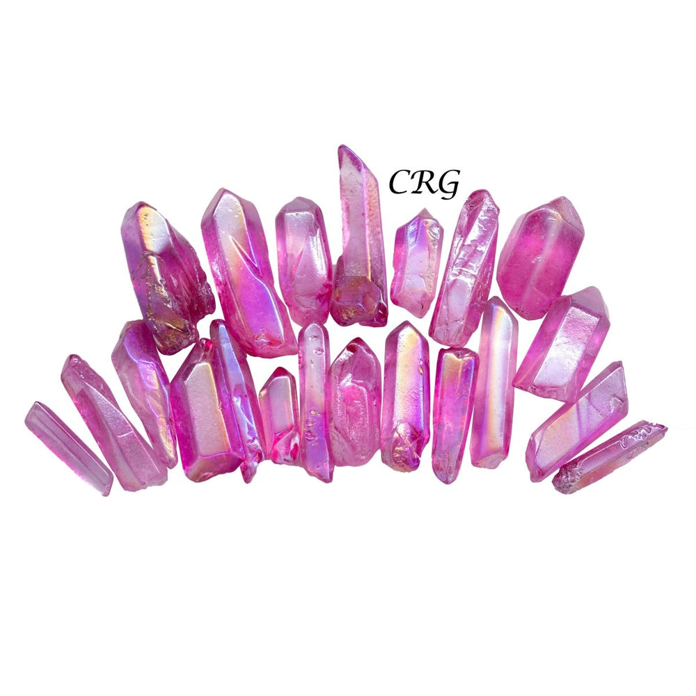 Magenta Aura Quartz Points (1 Pound) Size 1 to 2 Inches Small Polished Faceted Crystal PointsCrystal River Gems