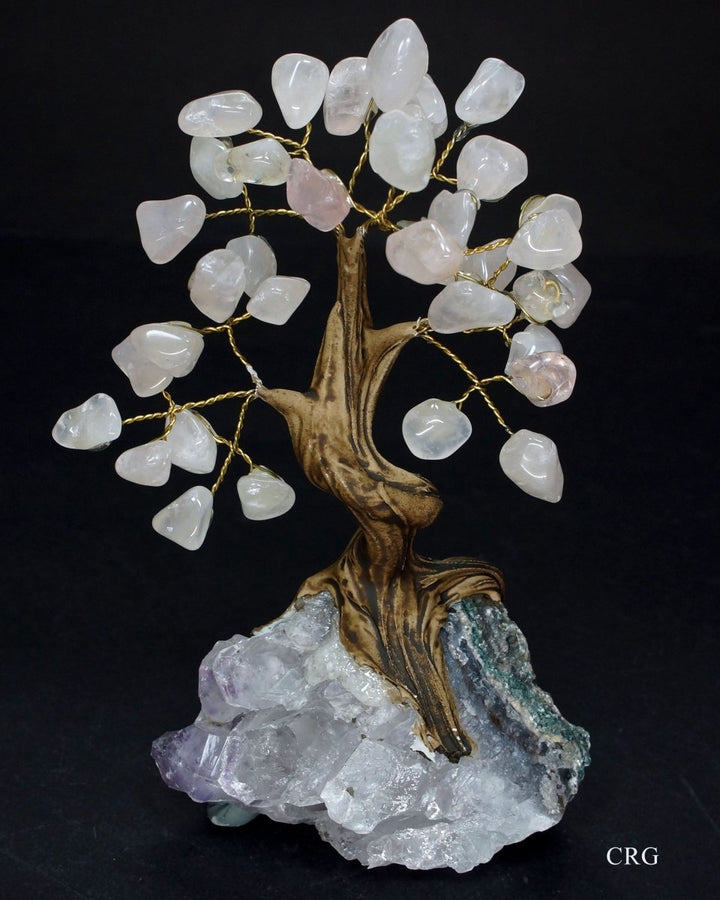 Medium Brazilian Rose Quartz Tree w/Crystal Base (4.5" - 5.5")Crystal River Gems