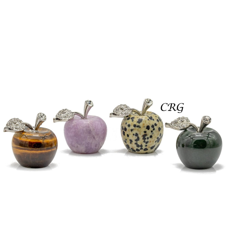 Assorted Gemstone Apple Figurines / 1.5" AVG - SET OF 4Crystal River Gems