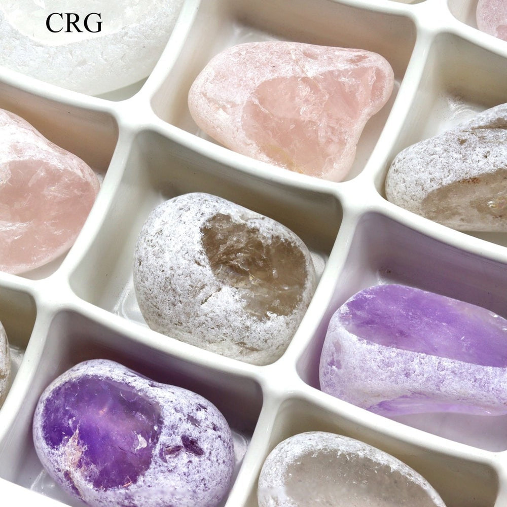 Mixed Ema Egg Boxed Flat (24 Pieces) (1 to 1.5 Inches) Bulk Wholesale Crystals Minerals Gemstones