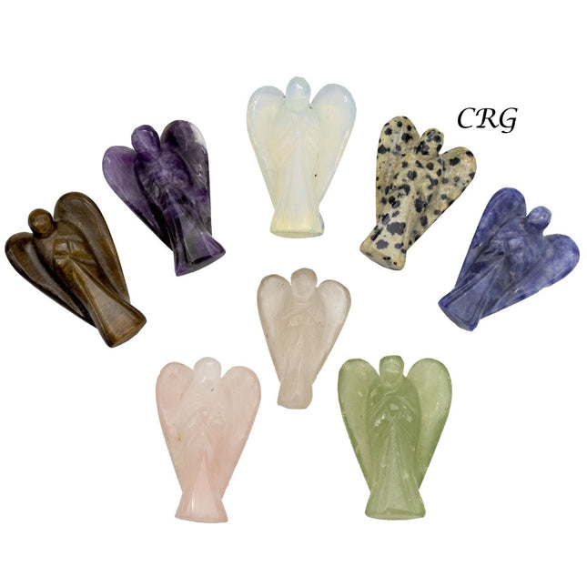 Mixed Gemstone Angels (8 Pieces) Size 4 cm Crystal Gemstone Carvings