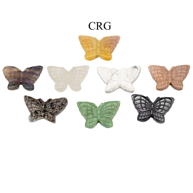 Mixed Gemstone Butterflies (4 Pieces) Size 2 Inches Assorted Crystal Animal Carvings - Crystal River Gems
