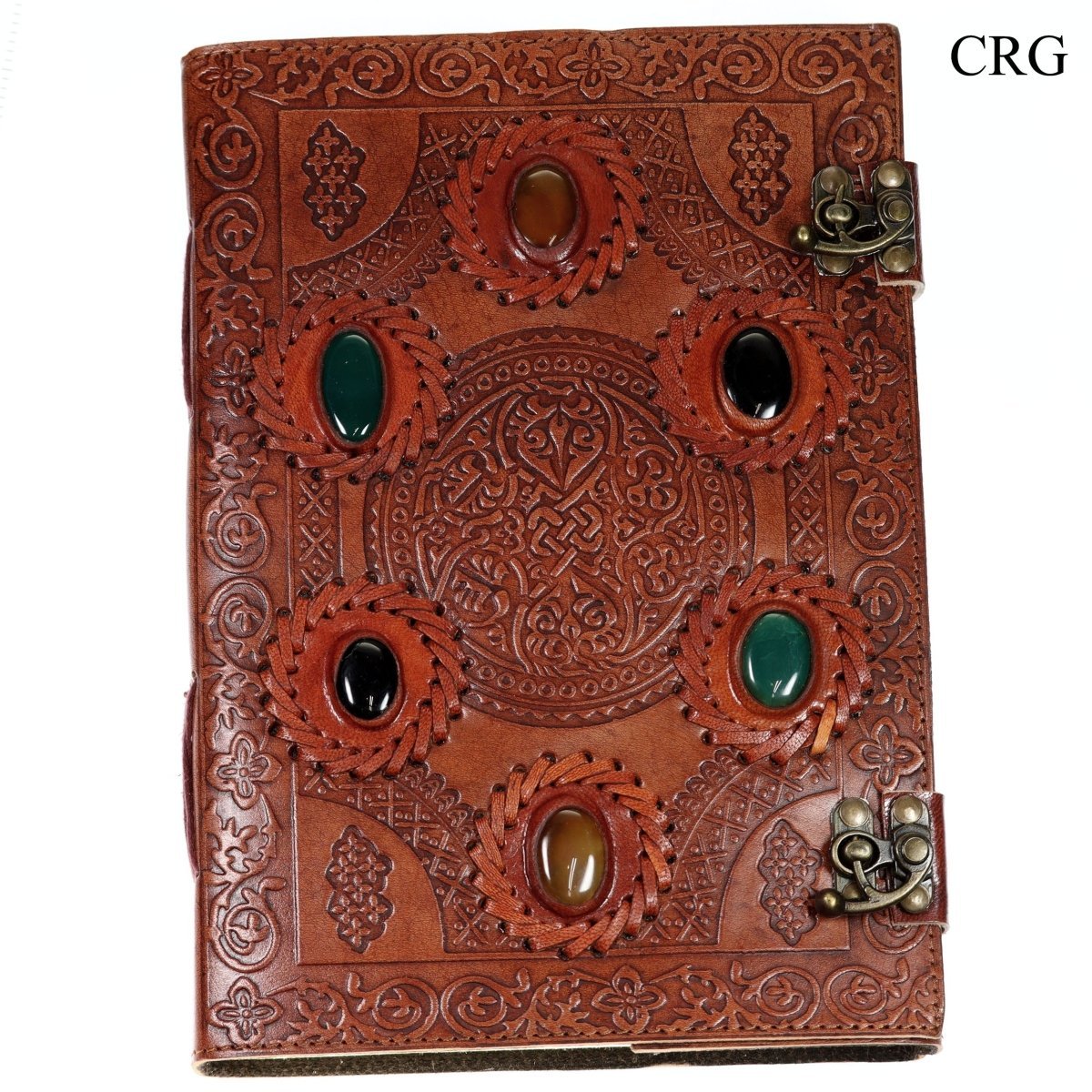 Mixed Gemstone Leather Notebook (1 Piece) Size 9.8 by 7 Inches Assorted ...