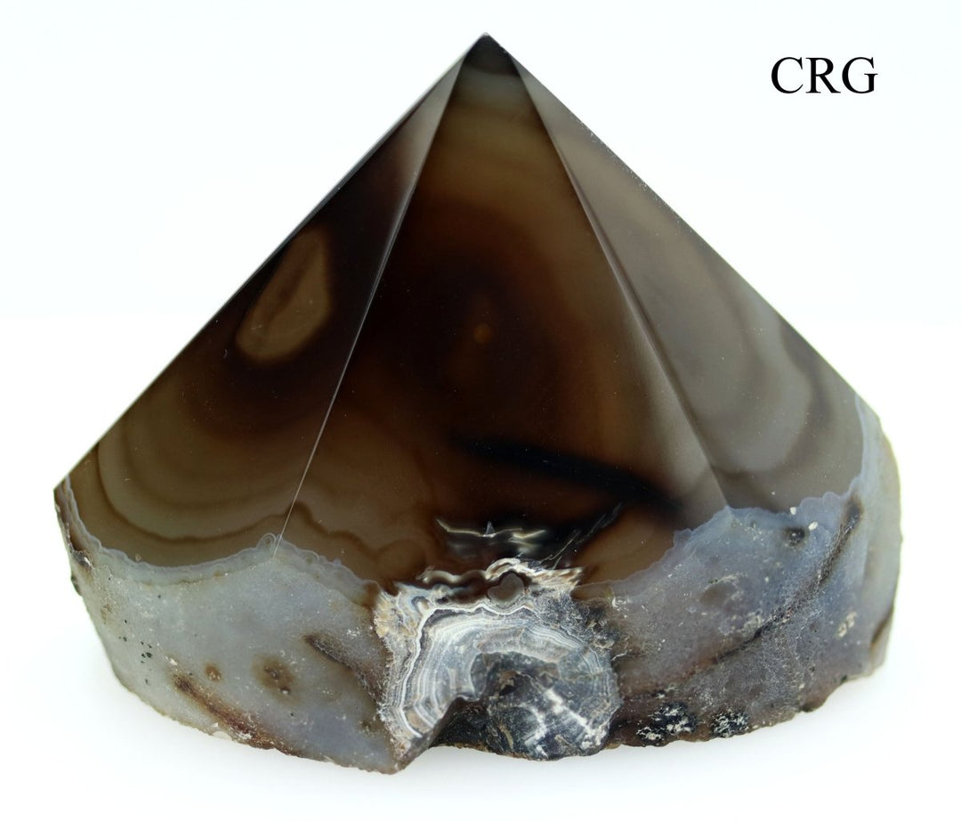 Natural Top Polished Agate Point with Cut Base (1 Point) Size 3 to 5 Inches Crystal Decor