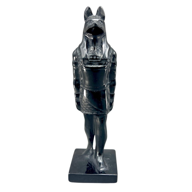 Obsidian Anubis (1 Piece) Size 8 Inches Polished Crystal Carving