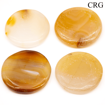 Obsidian Banded Polished Pocket Stone (4 Pieces) Size 1.5 Inches Crystal Gemstone Palm Worry Stone