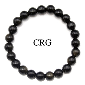 Obsidian Golden Sheen Round Bead Stretch Bracelet (8 mm)
