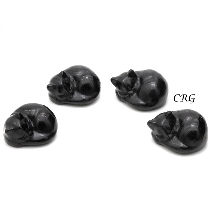 Obsidian Sleeping Cat Set of 4Crystal River Gems