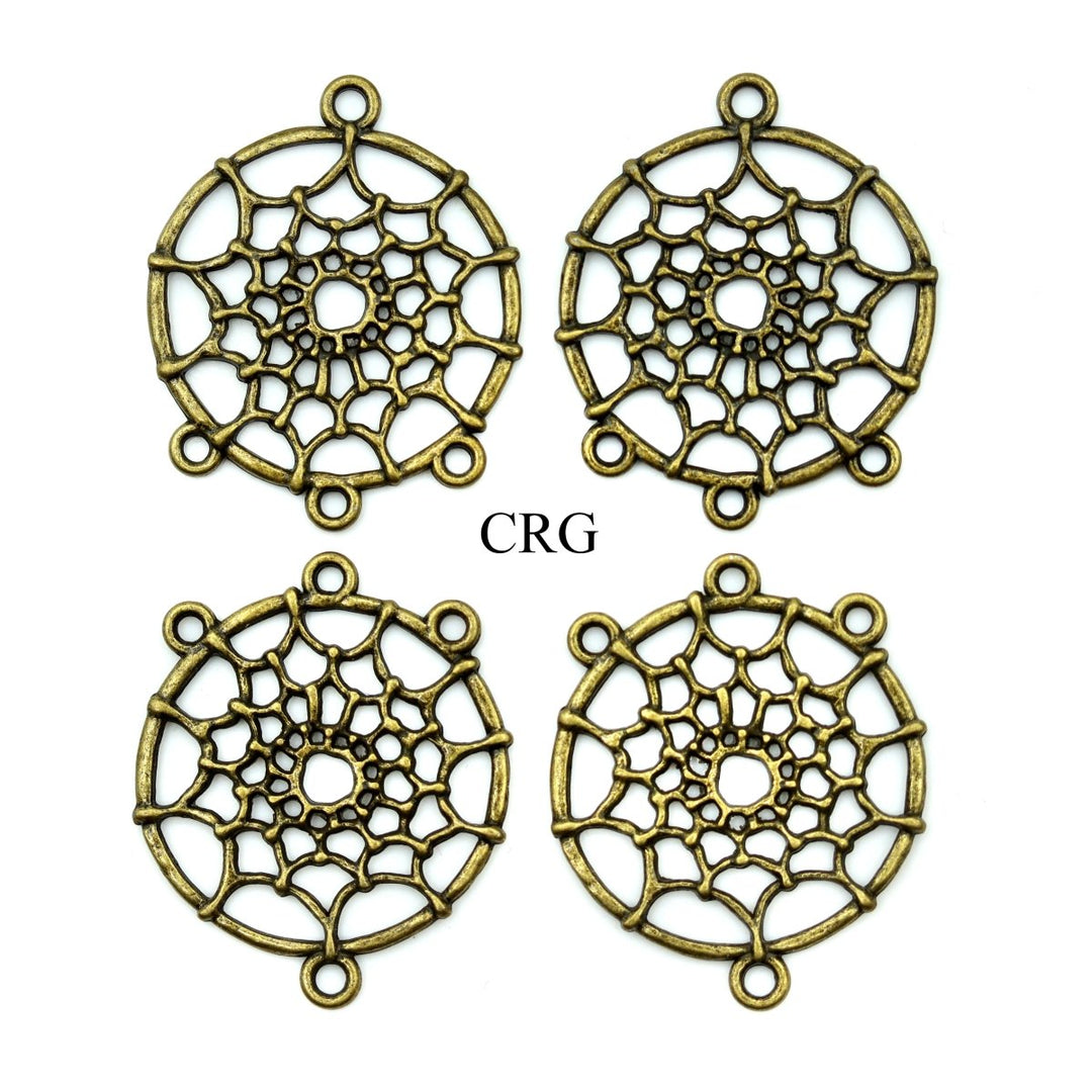 PACK OF 10 - Dream Catcher Connector Charm Pendant / 33x28mm avg