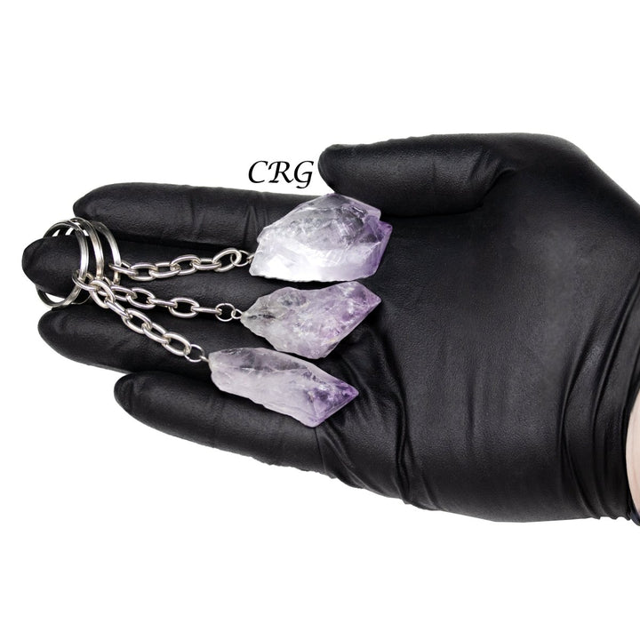 PACK OF 5 - Amethyst Crystal KeychainCrystal River Gems