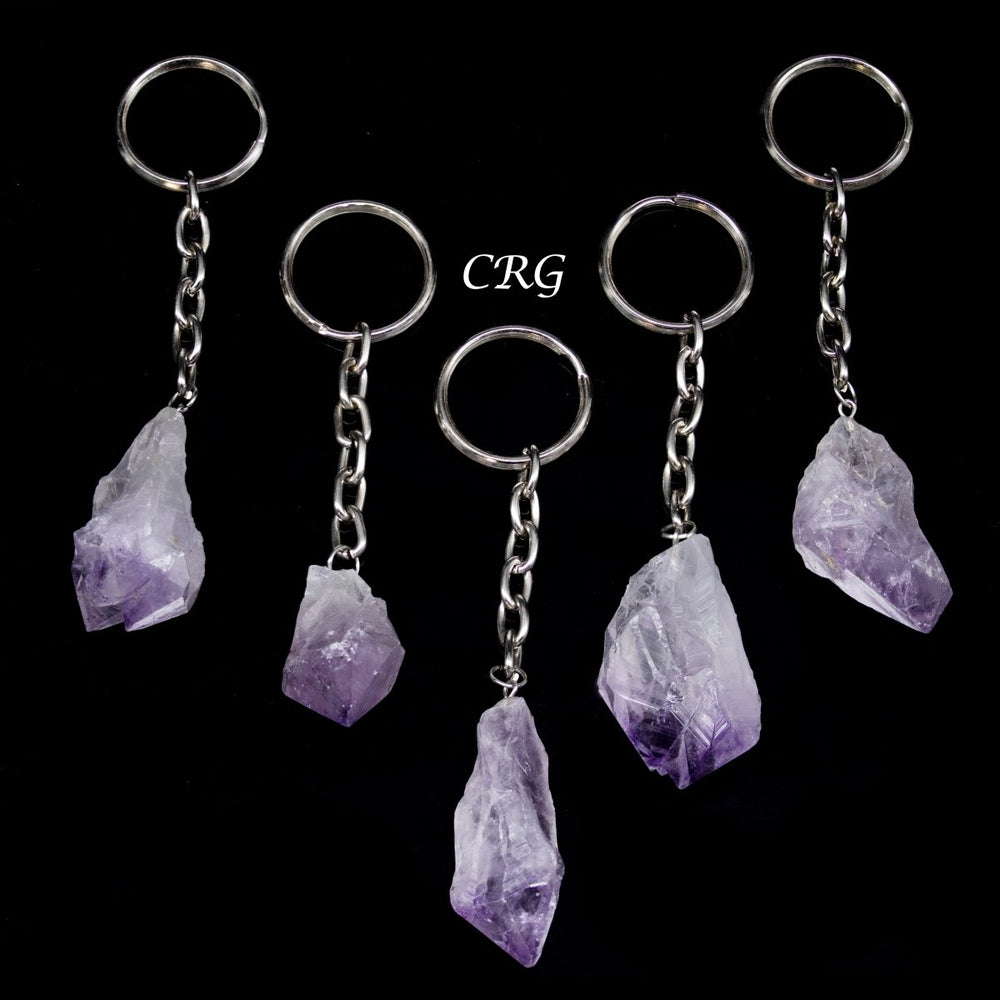 PACK OF 5 - Amethyst Crystal KeychainCrystal River Gems