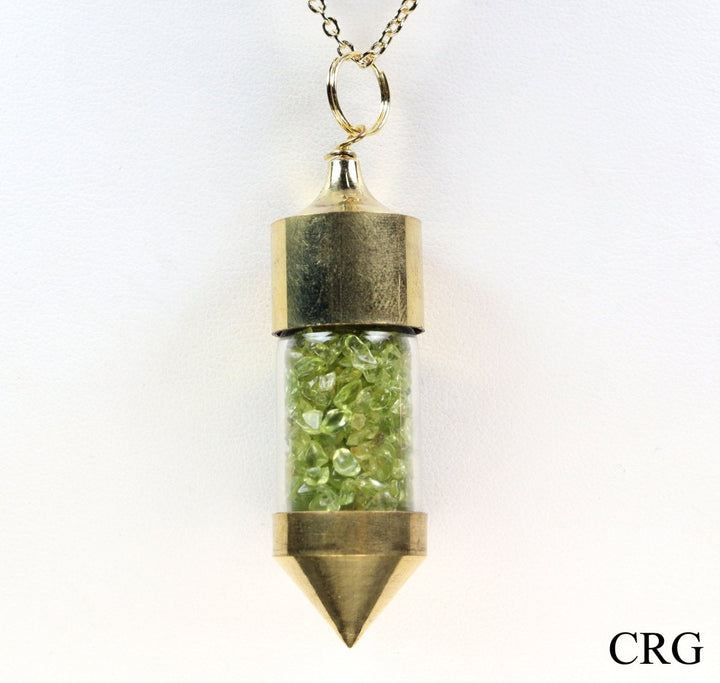 Peridot Cylinder Bottle Pendant (SET OF 2)Crystal River Gems