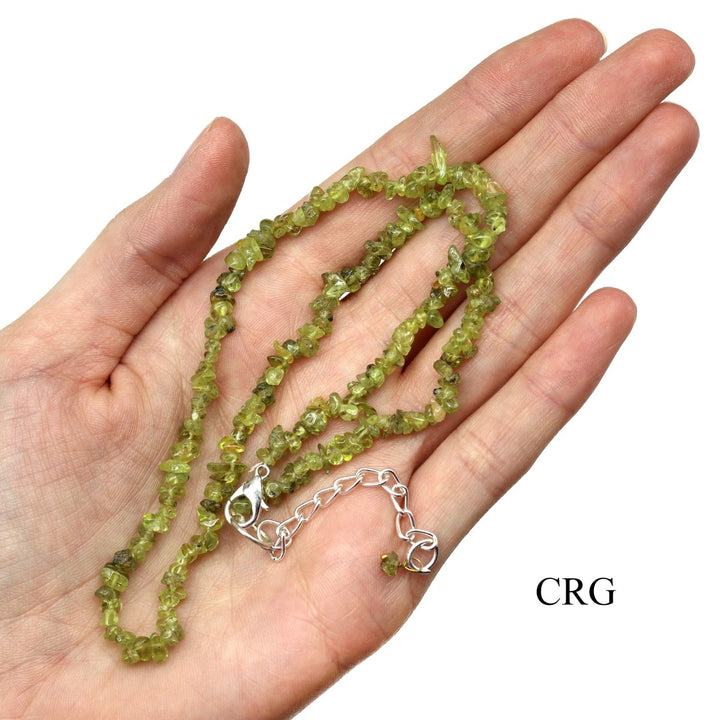 Peridot Inspired Chip Choker Necklace (4 Pieces) Size 16 Inches Crystal Jewelry