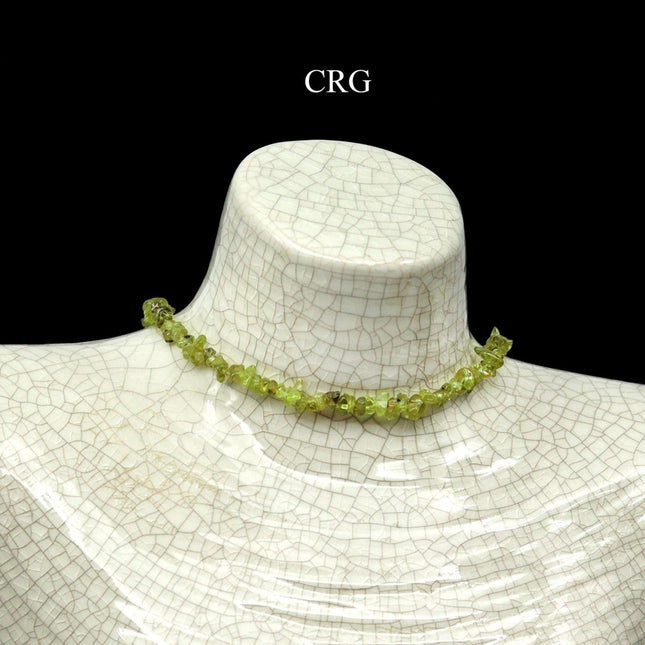 Peridot Inspired Chip Choker Necklace (4 Pieces) Size 16 Inches Crystal Jewelry - Crystal River Gems