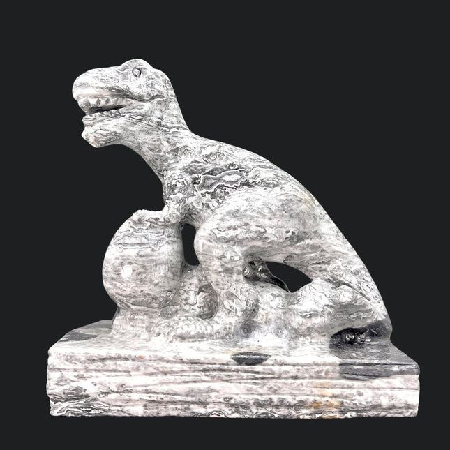 Picasso Jasper Dinosaur Carving (7 inches)