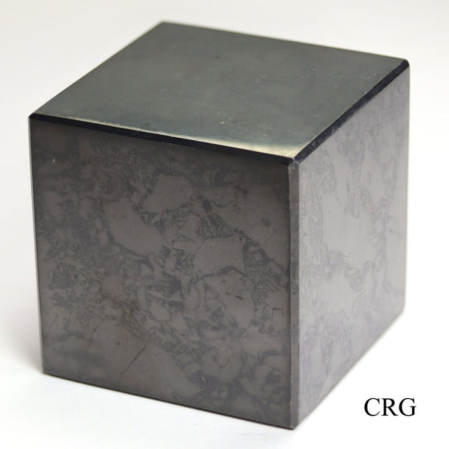 Polished Russian Shungite Cube 6 cm - Qty. 1 - Crystal River Gems