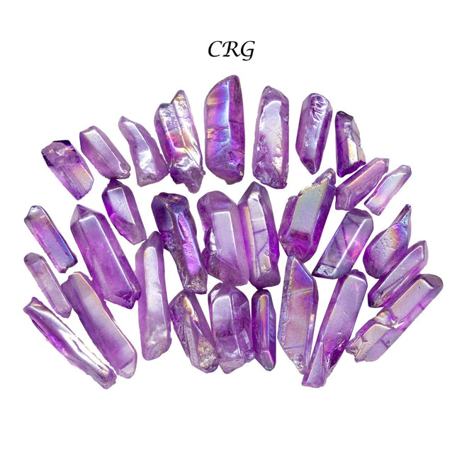 Purple Aura Quartz Points (1 Pound) Size 1 to 2 Inches Bulk Wholesale Lot Crystals - Crystal River Gems