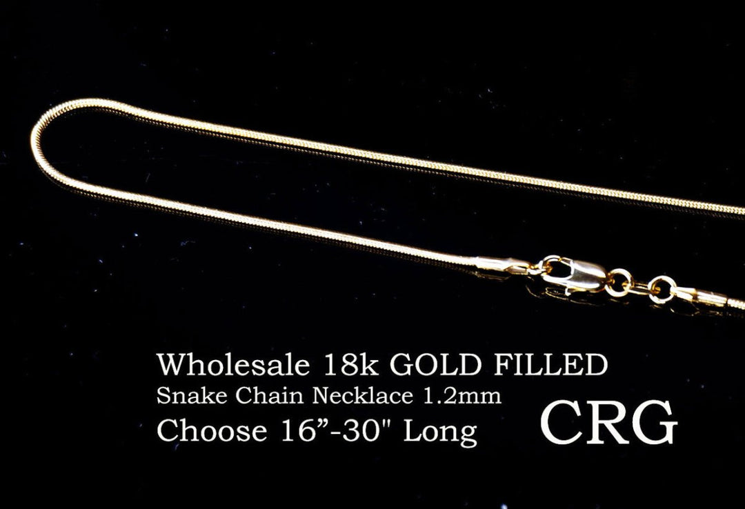 QTY 1 - 18k Gold Filled Snake Chain / 1.2mm W x 16" LCrystal River Gems