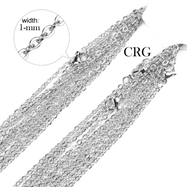 316 Grade Stainless Steel Rolo Chain (1 Piece) Size 24 Inches Jewelry NecklaceCrystal River Gems