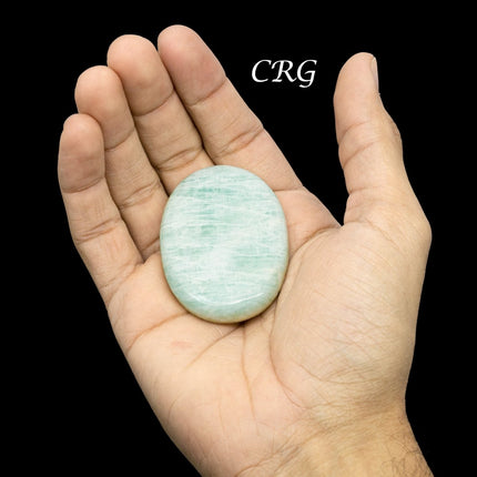 QTY 1 - Amazonite Palm Stone / 2" Avg - Crystal River Gems