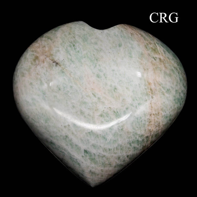 QTY 1 - Amazonite Puffy Heart / XL Palm Size - Crystal River Gems