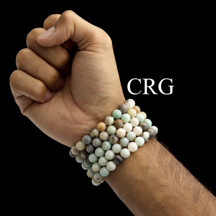QTY 1 - Amazonite Stretch Bracelet / 8 mm Round Beads