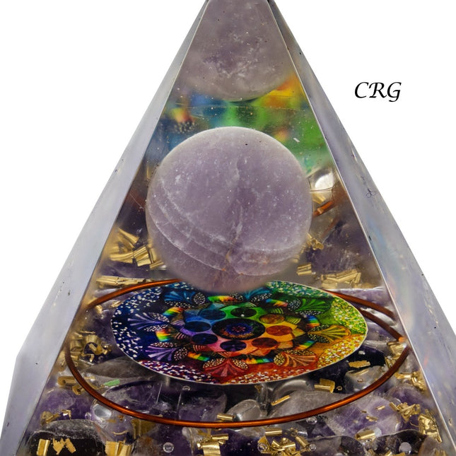QTY 1 - Amethyst Orgonite Pyramid - Crystal River Gems