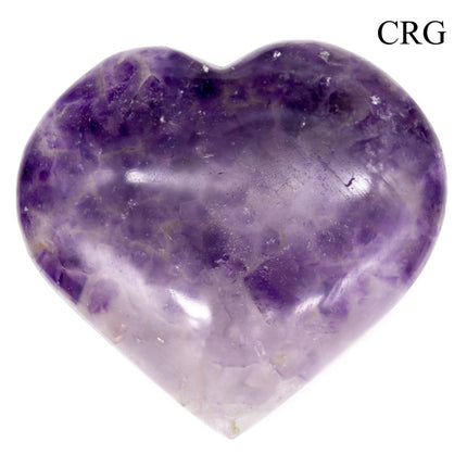 QTY 1 - Amethyst Puffy Heart / XL Palm Size - Crystal River Gems