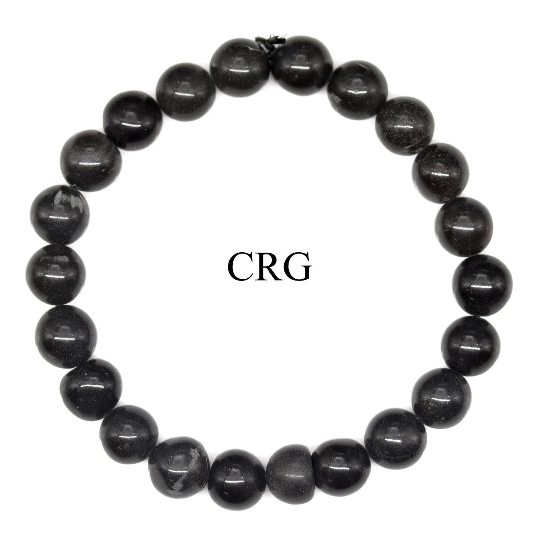 QTY 1 - Black Agate Tumbled Bead Stretch Bracelet