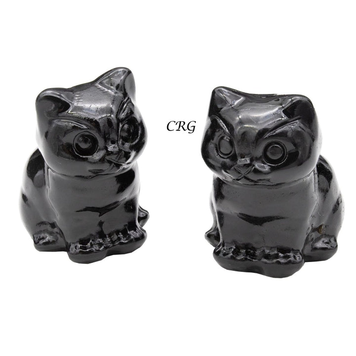 Qty 1 Black Obsidian Cat Purrfectly CarvedCrystal River Gems