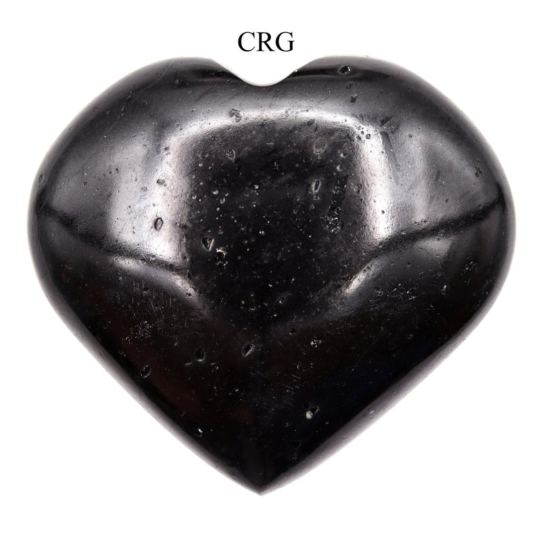 QTY 1 - Black Tourmaline Puffy Heart / 2-4" AVG