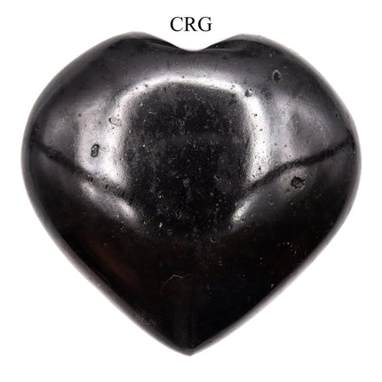 QTY 1 - Black Tourmaline Puffy Heart / 2-4" AVG - Crystal River Gems