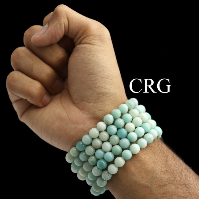QTY 1 - Blue Amazonite Stretch Bracelet / 8mm AVG - Crystal River Gems
