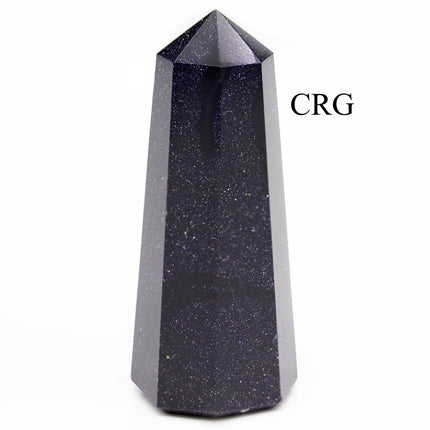 QTY 1 - Blue Goldstone Thick Point / 2.5" AVG - Crystal River Gems