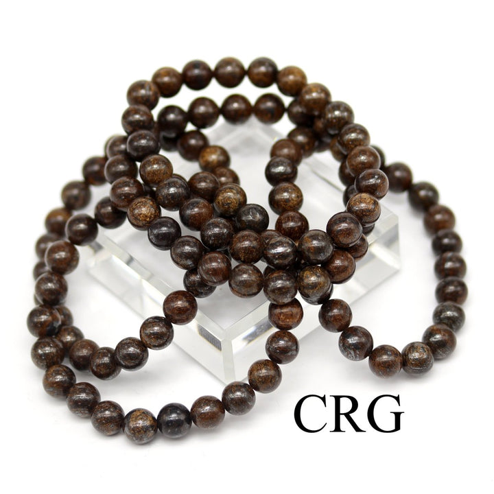 QTY 1 - Bronzite Stretch Bracelet / 8 mm Round Beads