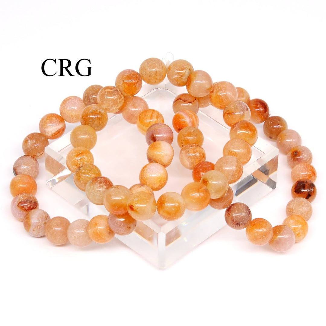 QTY 1 - Carnelian Tumbled Bead Stretch Bracelet / 8mm AVGCrystal River Gems