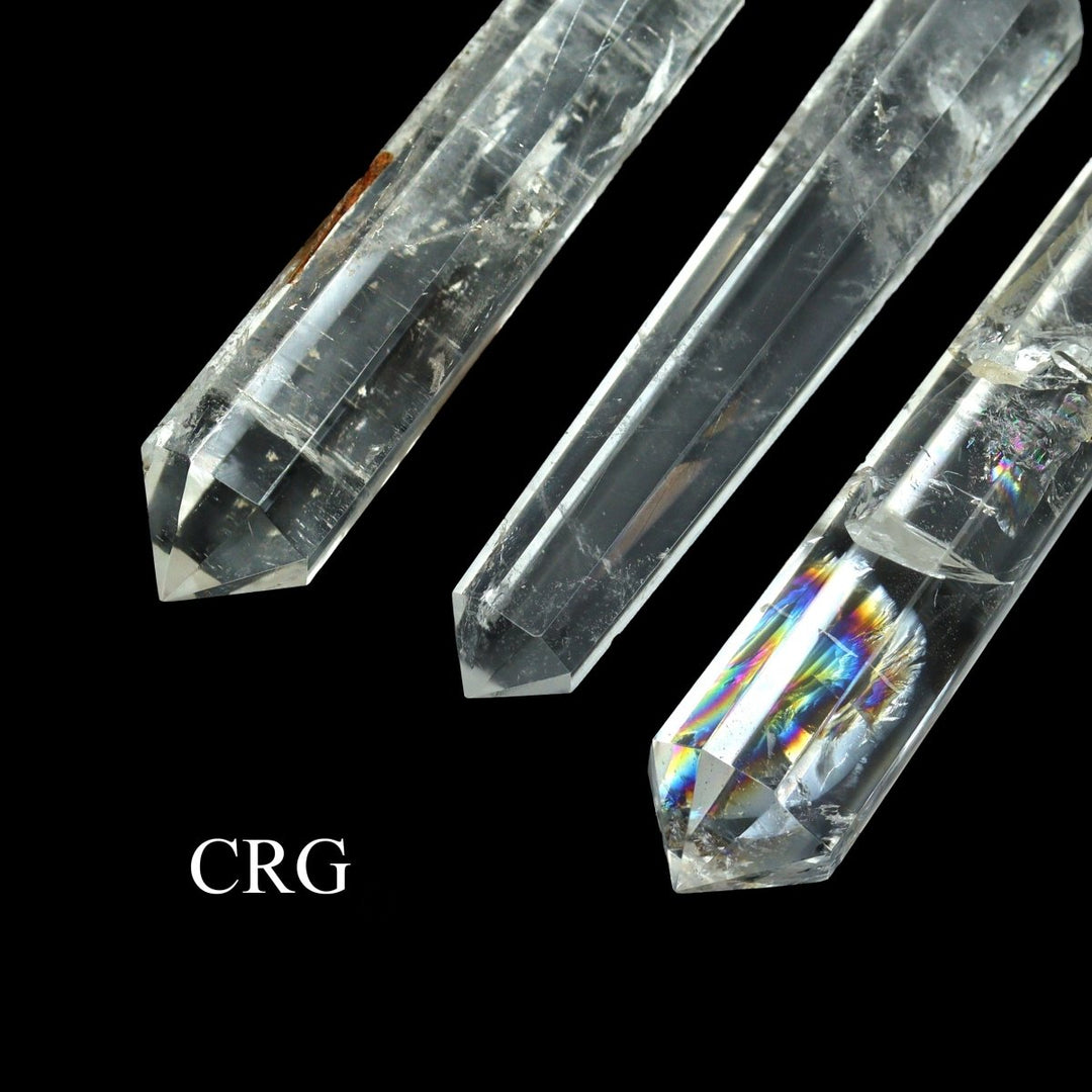 QTY 1 - Clear Quartz Double Pointed Wand / 3 - 5" AVGCrystal River Gems