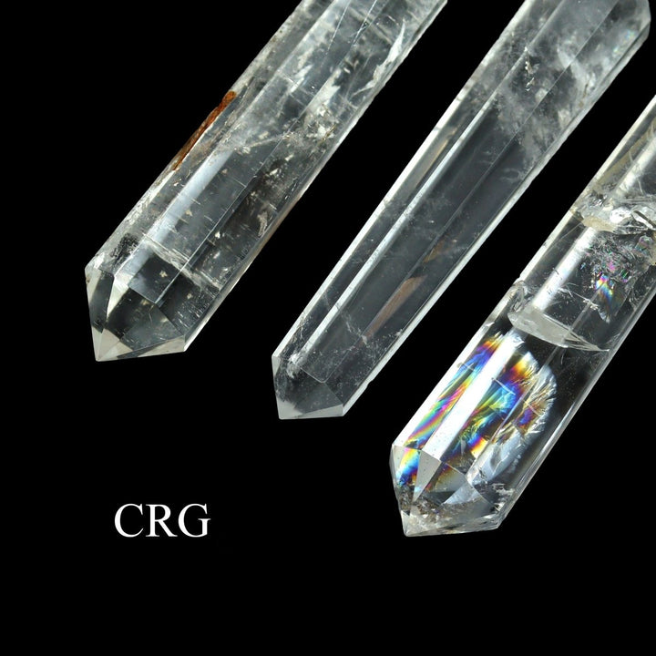 QTY 1 - Clear Quartz Double Pointed Wand / 3 - 5" AVGCrystal River Gems