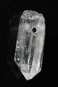 QTY 1 - Crystal Quartz Point with Drilled Hole / 1-1.25