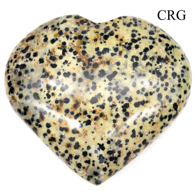 QTY 1 - Dalmatian Jasper Puffy Heart / 2-4" AVG - Crystal River Gems