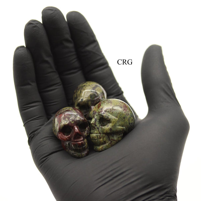 QTY 1 - Dragon's Blood Jasper Gemstone Skull / 1.5" AVG - Crystal River Gems
