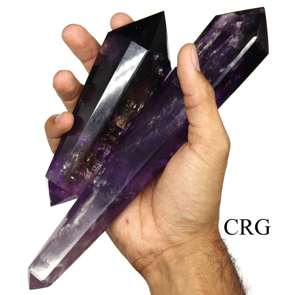 QTY 1 - Fully Polished Extra Quality Amethyst Double Terminated Wand (200 - 400 GRAMS) avgCrystal River Gems